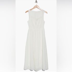 Lush Women's Fit and Flare White Midi Dress- NWT - Large